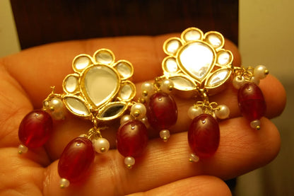 RED KUNDAN EARRINGS