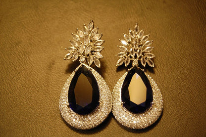 SAPPHIRE BLUE ZIRCON EARRINGS