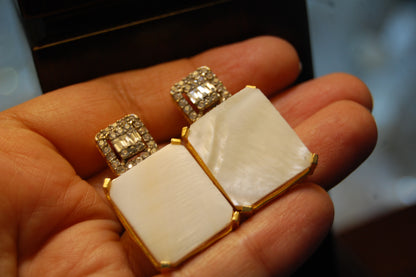 MOTHER OF PEARL & ZIRCON EARRINGS