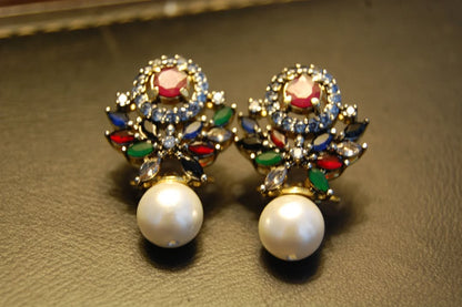 MULTI, PEARL & ZIRCON EARRINGS