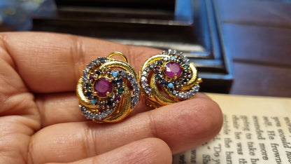 ELEGANT RED & MULTI EARRINGS