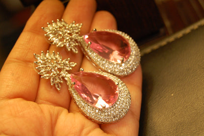 PINK ZIRCON EARRINGS