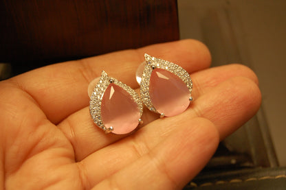 ELEGANT ZIRCON & PINK  EARRINGS
