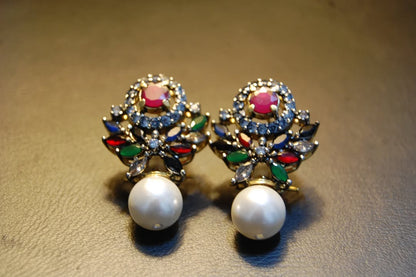 MULTI, PEARL & ZIRCON EARRINGS
