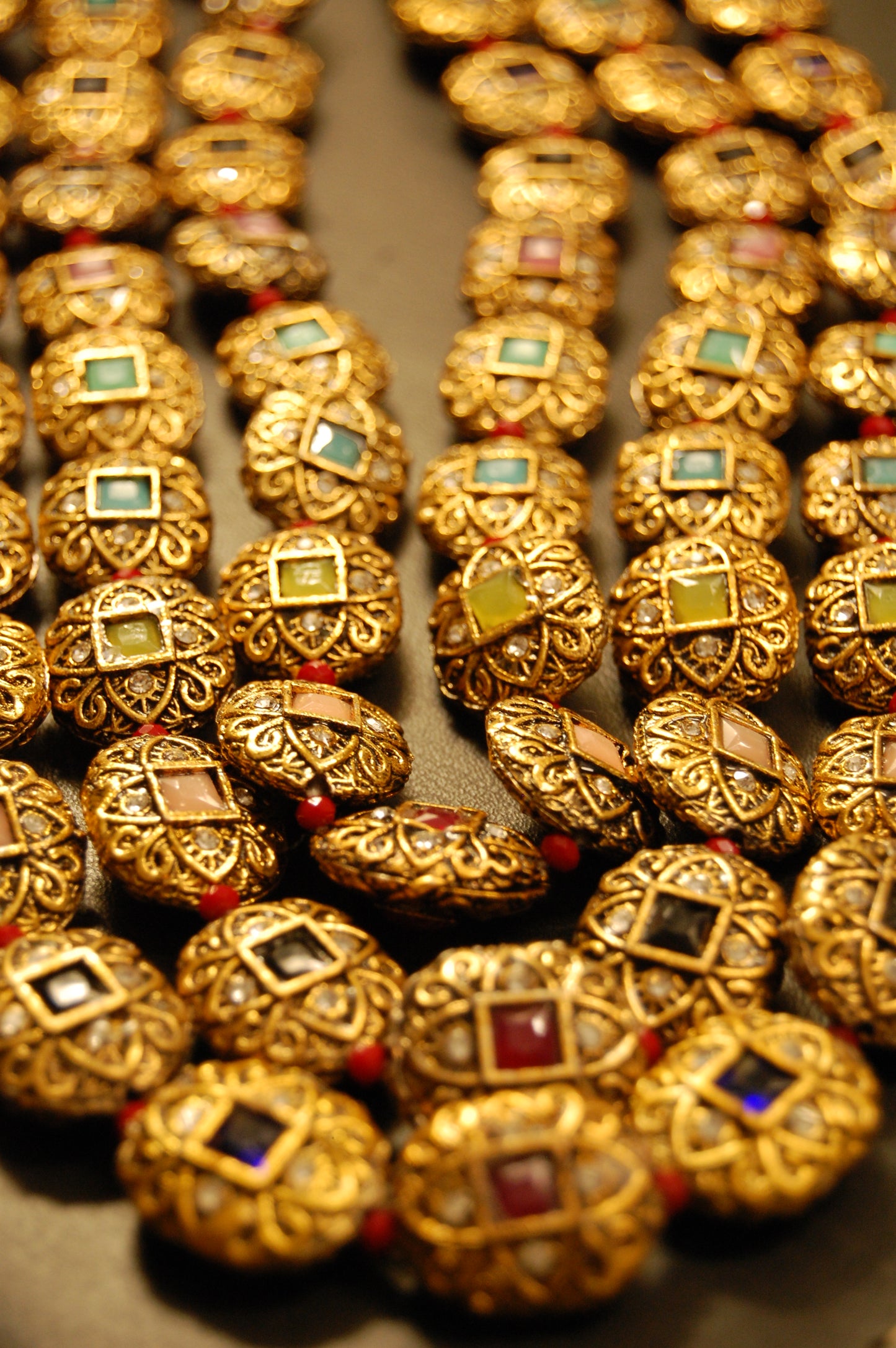 3 LAYERED MALA WITH MULTI STONES