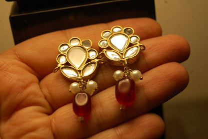 RED KUNDAN EARRINGS