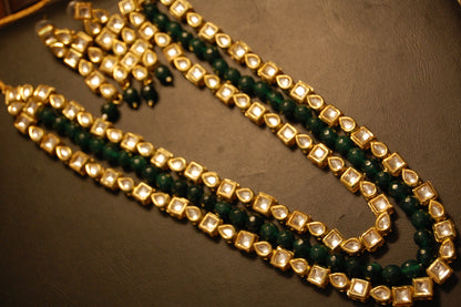 KUNDAN & GREEN MALA SET