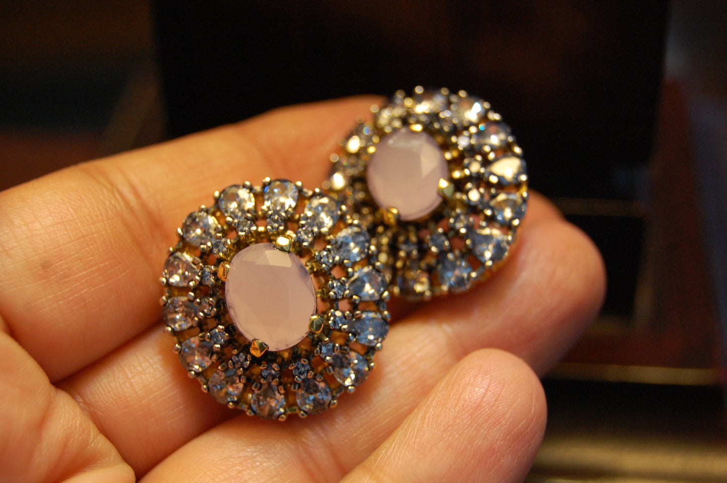 PINK & ZIRCON EARRINGS