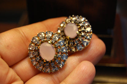 PINK & ZIRCON EARRINGS