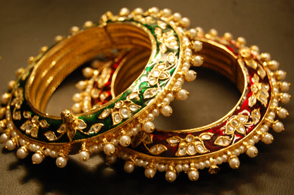 SINGLE, 3D MEENA & KUNDAN KARA , ONE SIDE GREEN OTHER RED MEENA