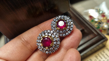 RED ZIRCON EARRINGS