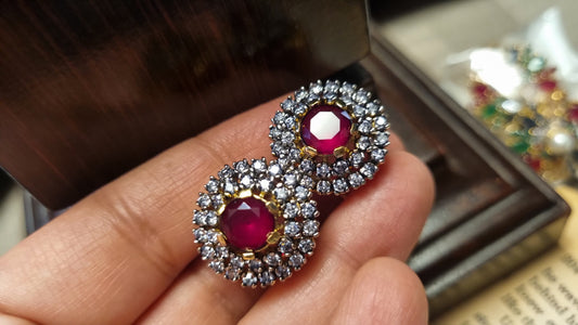 RED ZIRCON EARRINGS
