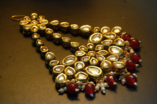 GORGEOUS RED & KUNDAN JHOOMAR