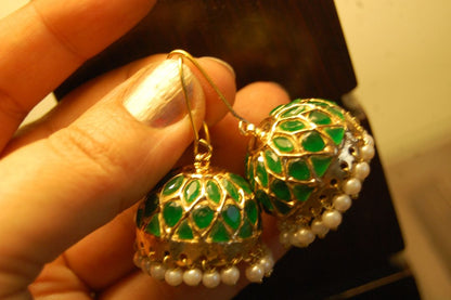 GREEN JHUMKAS