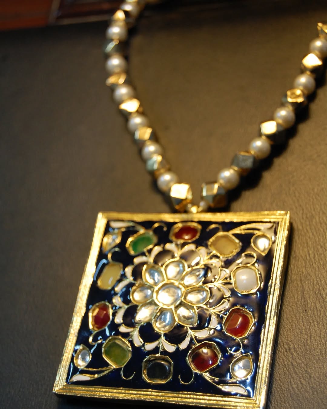 GORGEOUS MALA IN BLUE MEENA & MULTI STONES