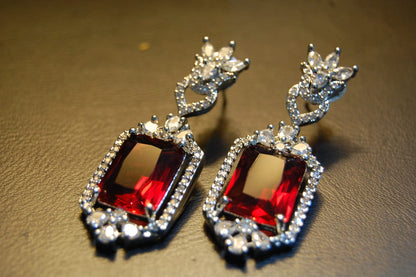 RED ZIRCON EARRINGS