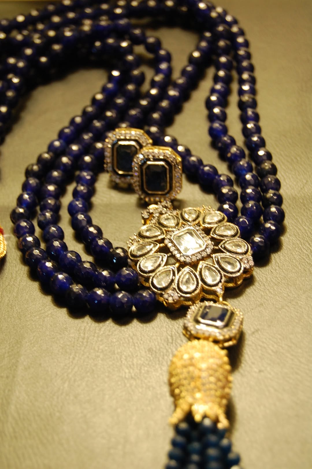 SAPPHIRE BLUE LONG MALA WITH TUSSEL