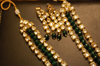 KUNDAN & GREEN MALA SET