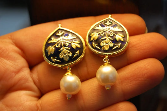 BLUE MEENA EARRINGS