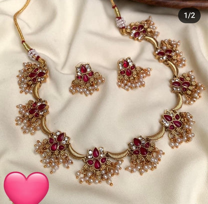 ELEGANT SOUTH INDIAN NECKLACE SET