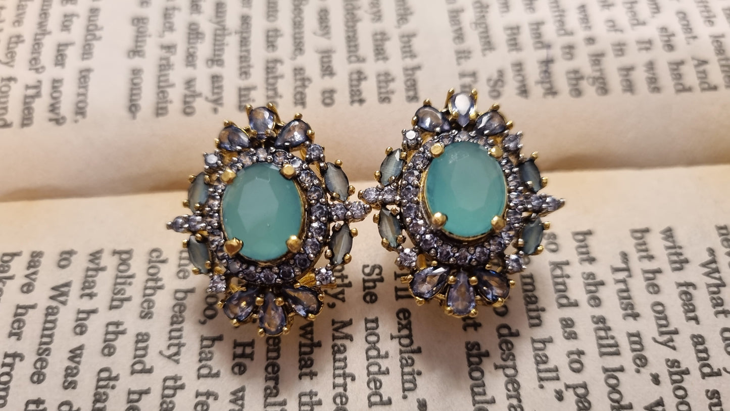 JADE GREEN ZIRCON EARRINGS