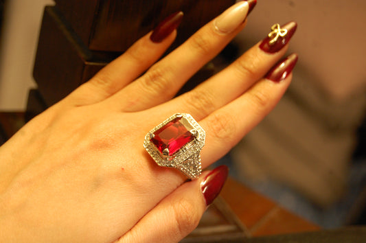 RED & ZIRCON RING