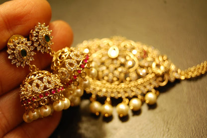 ELEGANT SOUTH INDIAN NECKLACE SET