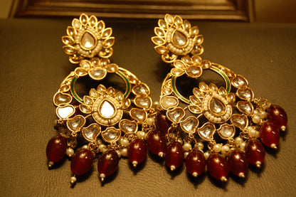 KUNDAN CHAAND BALAS WITH RED STONES