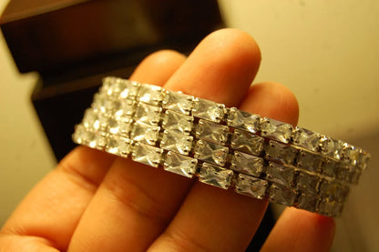 SET OF 4 ZIRCON BANGLES IN  SILVER BASE
