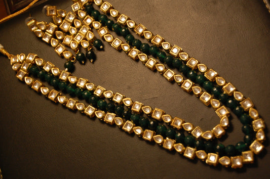 KUNDAN & GREEN MALA SET