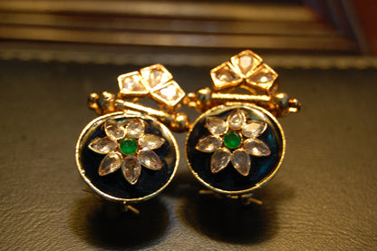 BLUE MEENA & KUNDAN EARRINGS