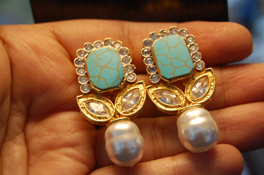 FEROZA & ZIRCON EARRINGS