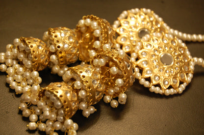 THREE LAYERED KUNDAN JHUMKAS
