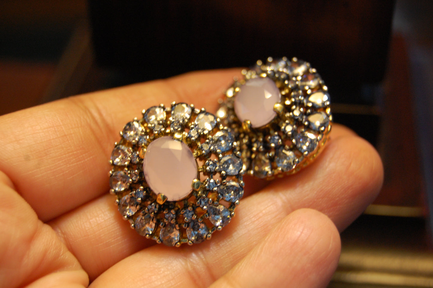 PINK & ZIRCON EARRINGS