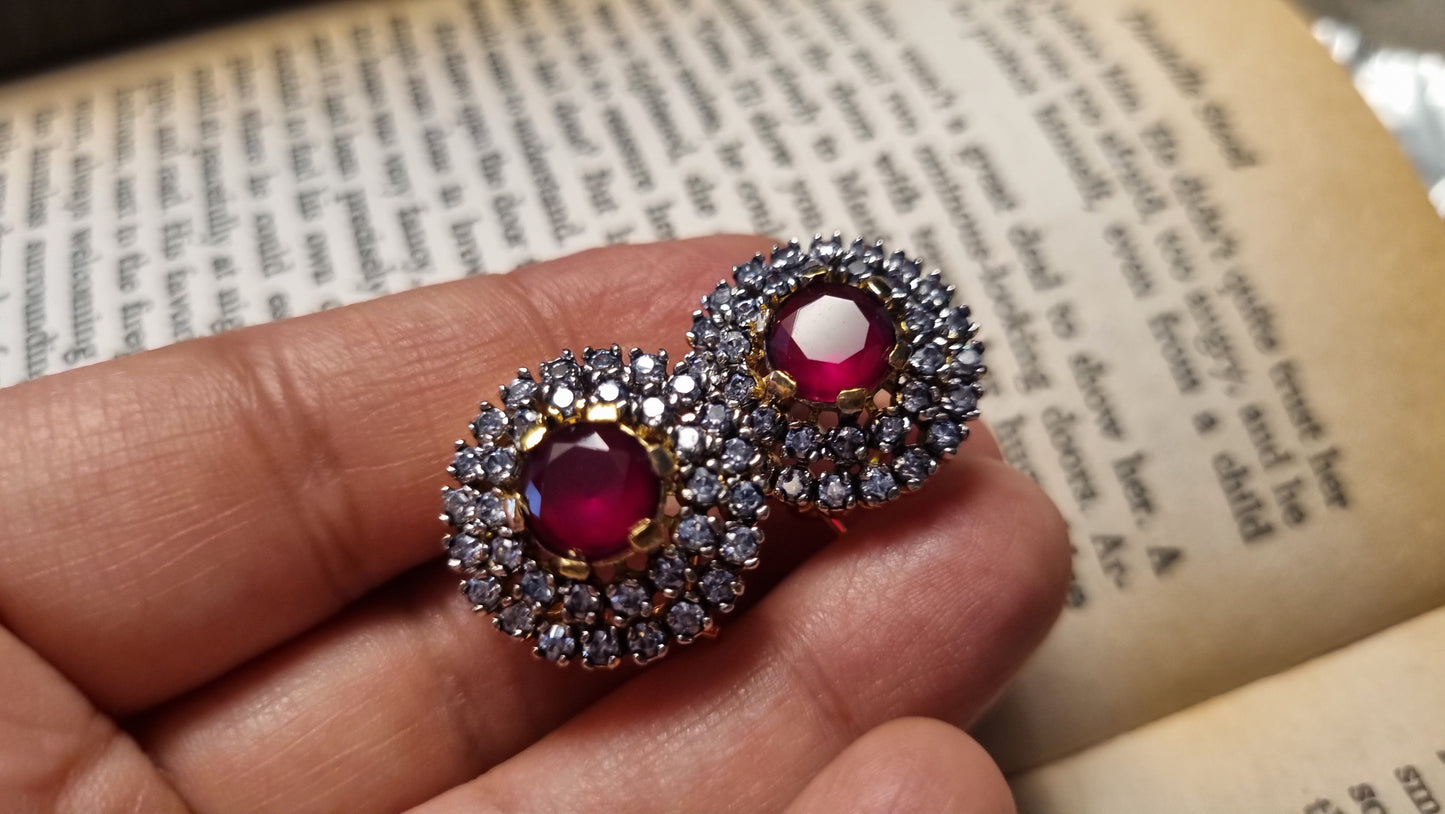 RED ZIRCON EARRINGS
