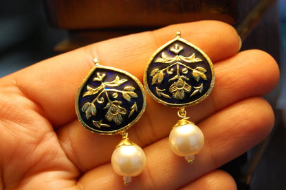BLUE MEENA EARRINGS