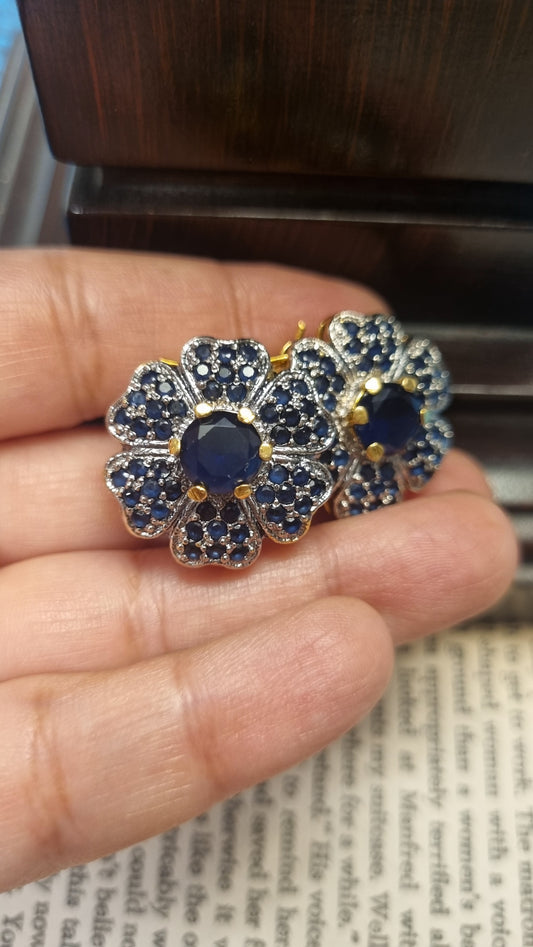 BLUE FLORAL EARRINGS