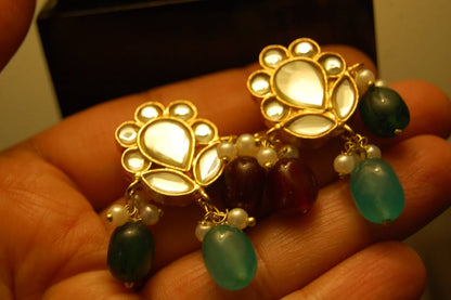 MULTI KUNDAN EARRINGS
