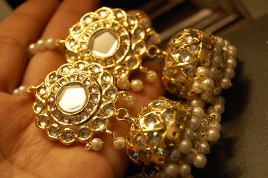 TRADITIONAL GREEN & KUNDAN JHUMKAS