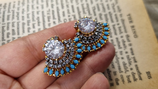 FEROZA & ZIRCON EARRINGS