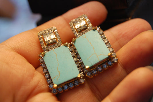 FEROZA & ZIRCON EARRINGS