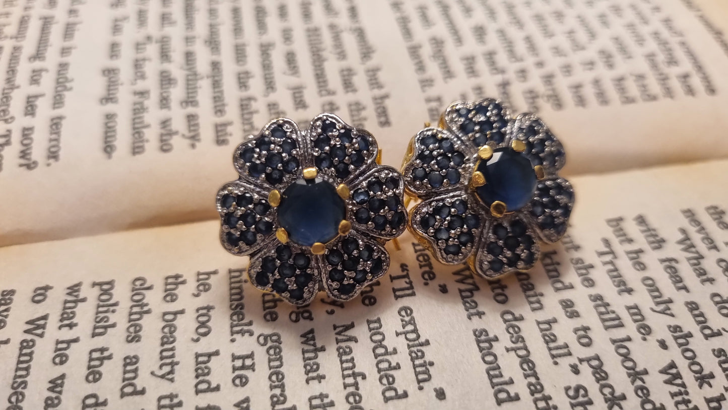 BLUE FLORAL EARRINGS
