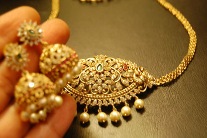 ELEGANT SOUTH INDIAN NECKLACE SET