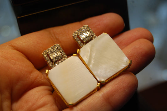 MOTHER OF PEARL & ZIRCON EARRINGS
