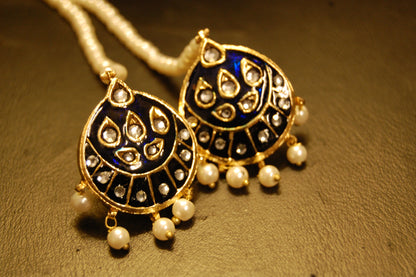 BLUE MEENA & KUNDAN EARRINGS