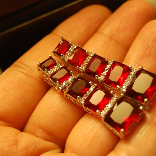RED & ZIRCON EARRINGS