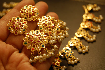 TRADITIONAL FLORAL NAURATAN EARRINGS