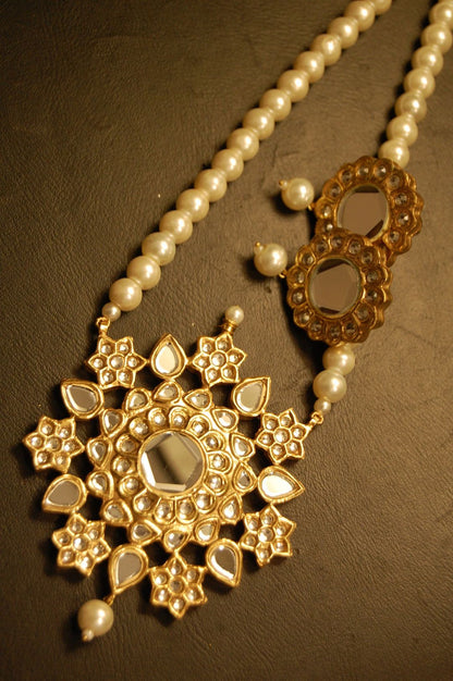 KUNDAN & PEARL MALA SET