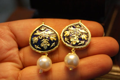 BLUE MEENA EARRINGS