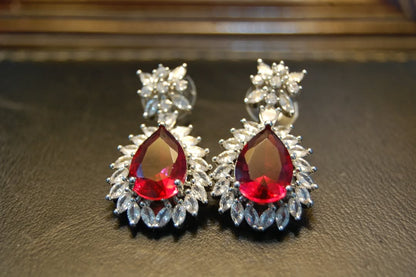 RED & ZIRCON EARRINGS